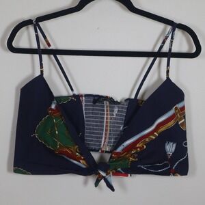 ZARA  Bralette Crop Top Size XS/S Blue Equestrian Western